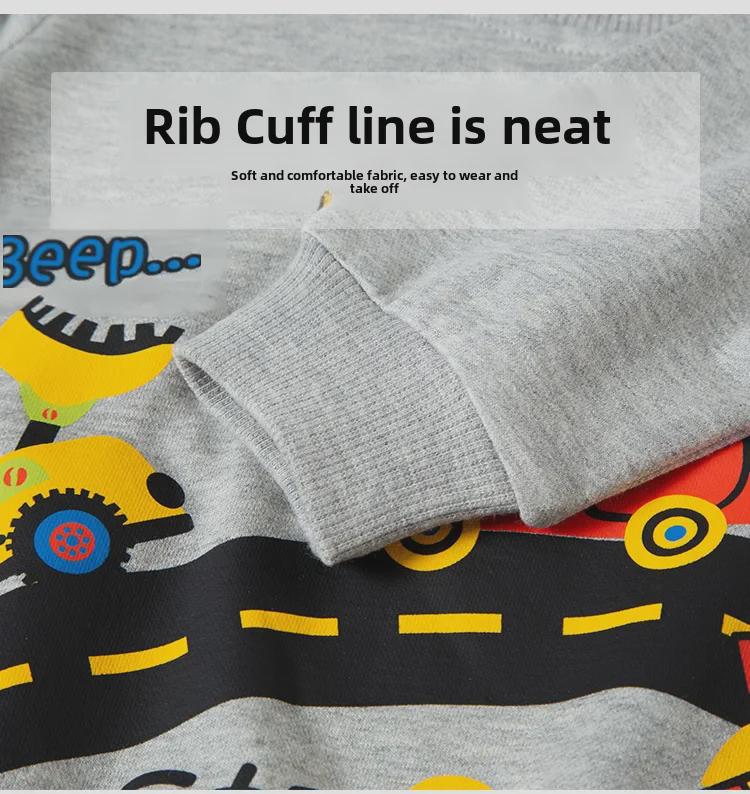 2025 New Autumn Kids' Cartoon Sweatshirt: Boys' Round Neck Casual Sweater