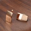 Personalized Korean Version Small Ear Buckle Oval Smooth Rose Gold Temperament Earrings for Women