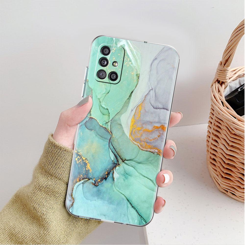 Marmor Klar Fall Für Samsung Galaxy A52 A12 A51 A32 A21s A71 A32 A22 50 A70 A31 A72 5G Telefon Abdeckung