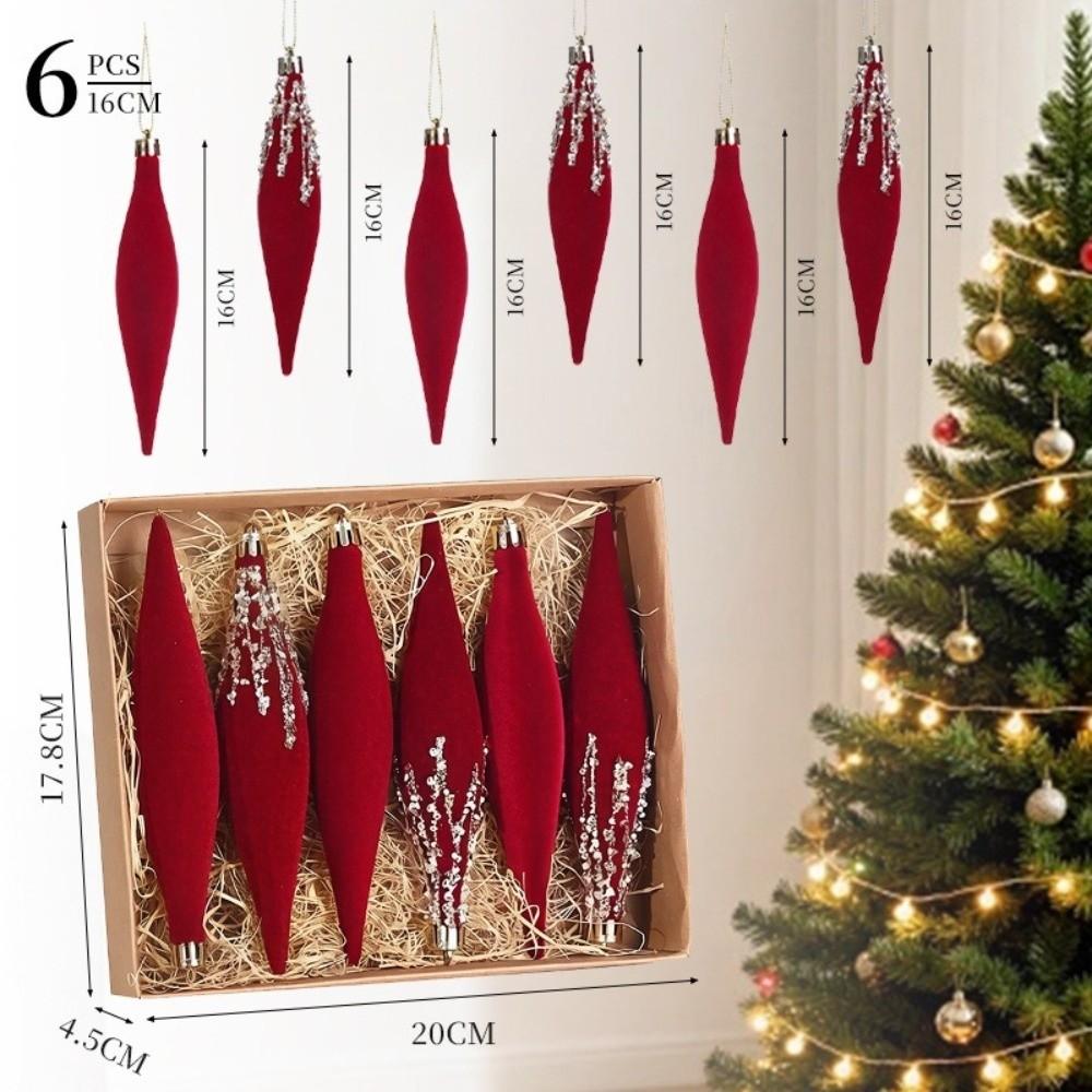 Ice Cone Christmas Ball Ornament Flocked Christmas Decorations Creative Xmas Baubles New Year Gift
