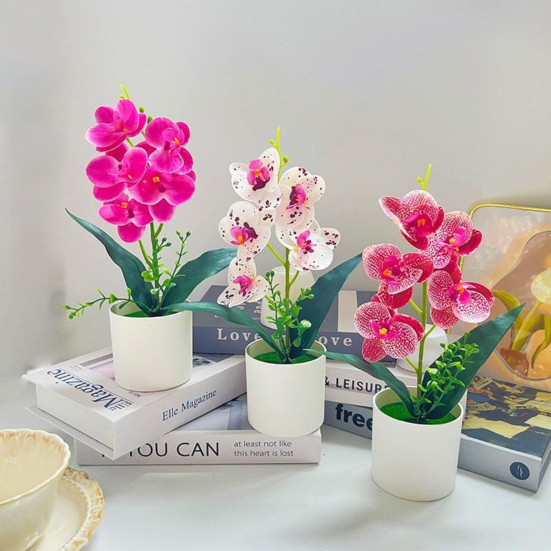 Artificial Flower Plants Potted Fake Plant Ornament Artificial Phalaenopsis Decorations Desk Accessories Room Decor Home Decor