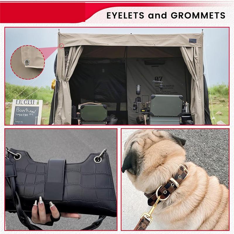 A84E-120 Sets 1/2 Inch Grommet Tool Kit 2 Heights Of Grommet Kit, Eyelets And Grommets With 4 Install Tools For Leather,DIY
