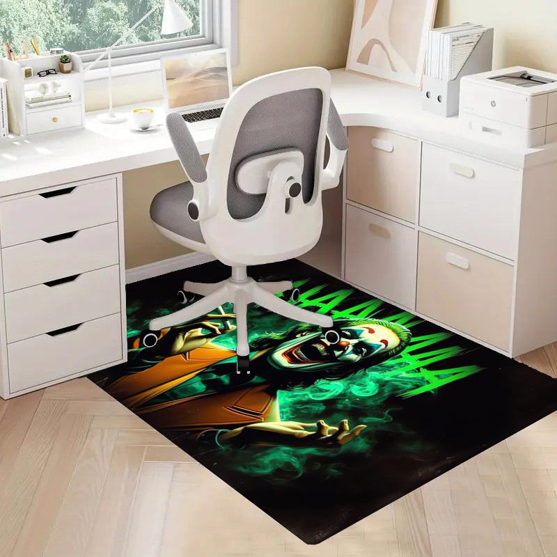 1pc Office Carpet Chair Mats Joker Green Smoke Laughing Perfect for Office Chairs, Living Rooms, Or Bedrooms,Polyester Carpet.HDT194