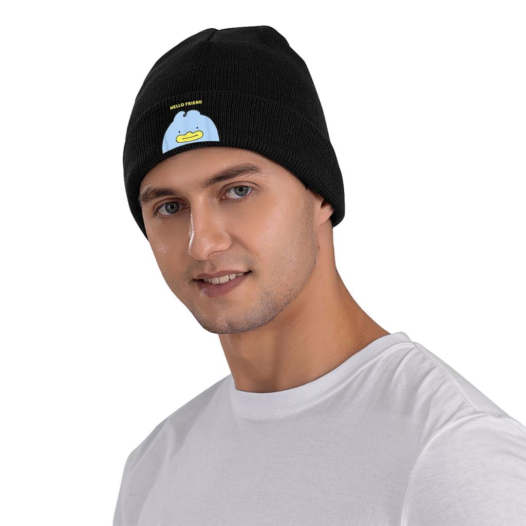 Halloween Hello Friend Card Portrait Knitting Hat Trendy Caps Female Male Hippie Beanie Hats Spring Custom Elastic Bonnet Hats