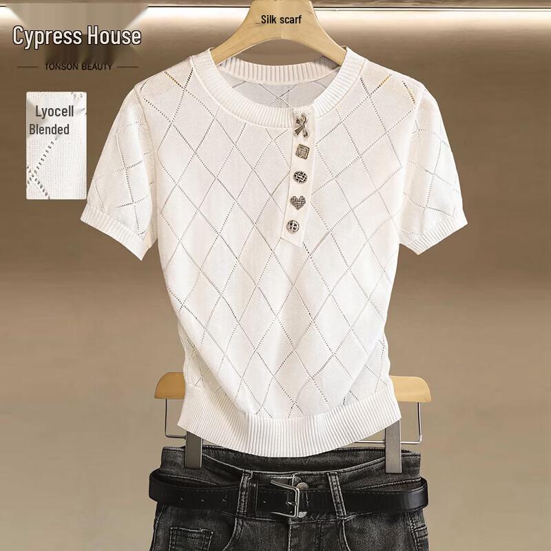

Женская однотонная футболка из лиоцелла с круглым вырезом и коротким рукавом One Size