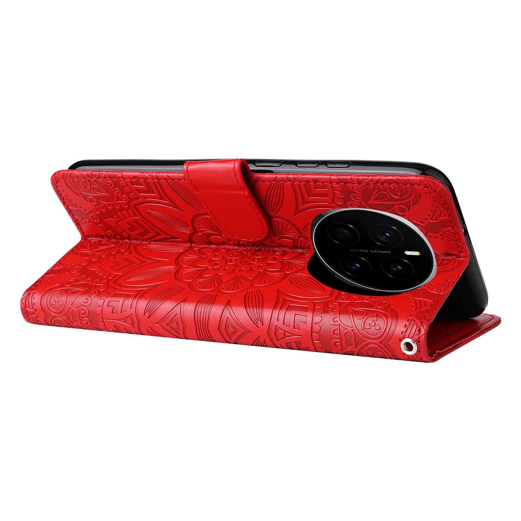 For Honor Magic7 5G Case Sunflower Imprint Leather Wallet Phone Cover