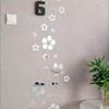 3D Blumen Acryl Spiegel Wandaufkleber 18 Stück Abnehmbare Spurlos Aufkleber für Schlafzimmer TV Sofa Hintergrund Wanddekoration