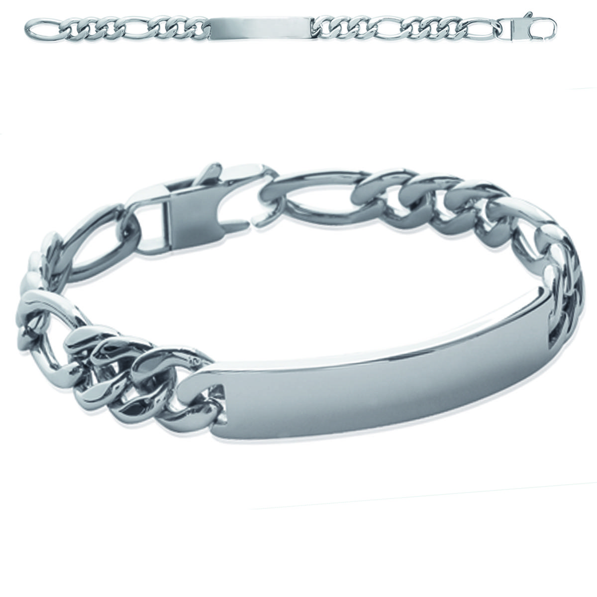 

Les Trésors De Lily [L3832] - Серебряный стальной браслет Identity - 21 см 10 мм