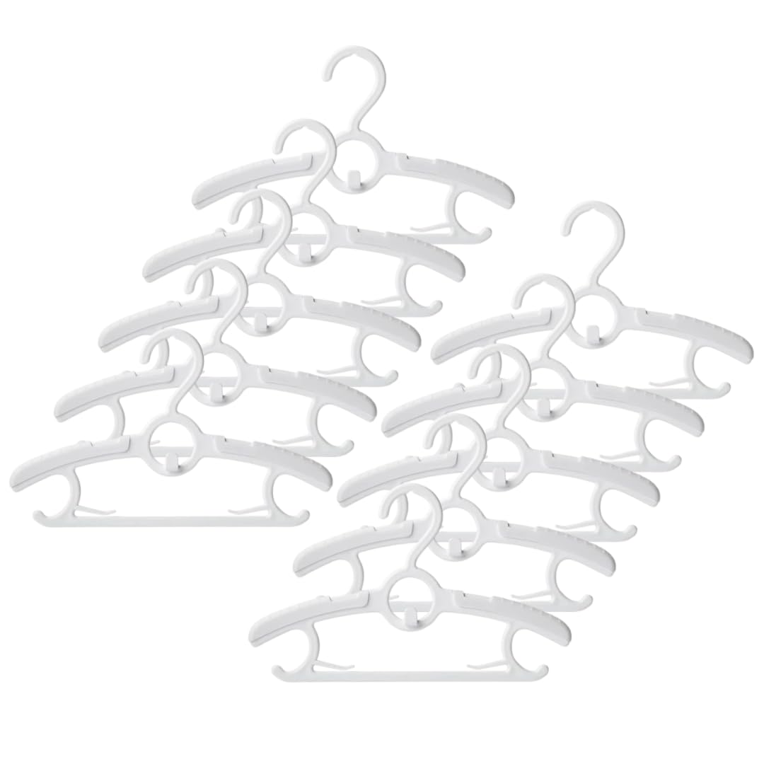 

RONNOS Baby Set of Adjustable width for extended connects vertically for convenient easy to hang hangers with hooks and fixing Children s Hangers, белый