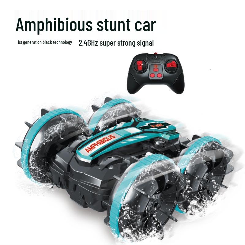 Amphibious Remote Control Stunt Car - Double-Sided Land & Water Toy Vehicle