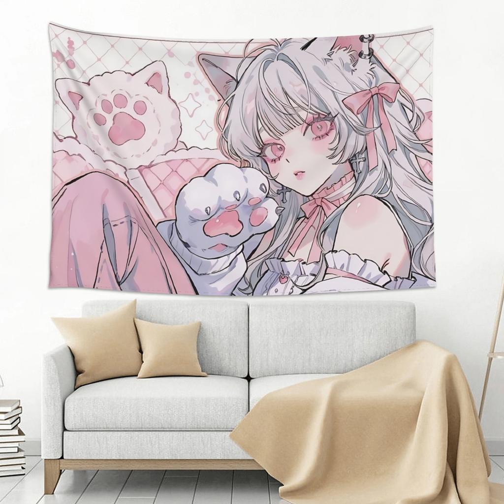Colorful Anime Girl Tapestry Room Decoration Home Decoration Tapestry Decor Accessories Cute Room Decor