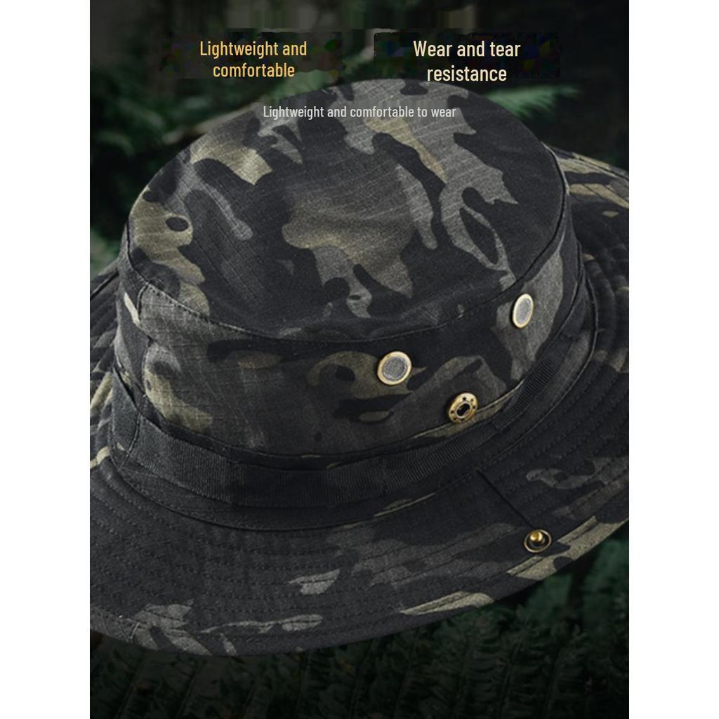 Men's Tactical Sun Protection Hat: Large Brim Outdoor Mountaineering, Fisherman & Cowboy Style, Foldable Bennie Hat.