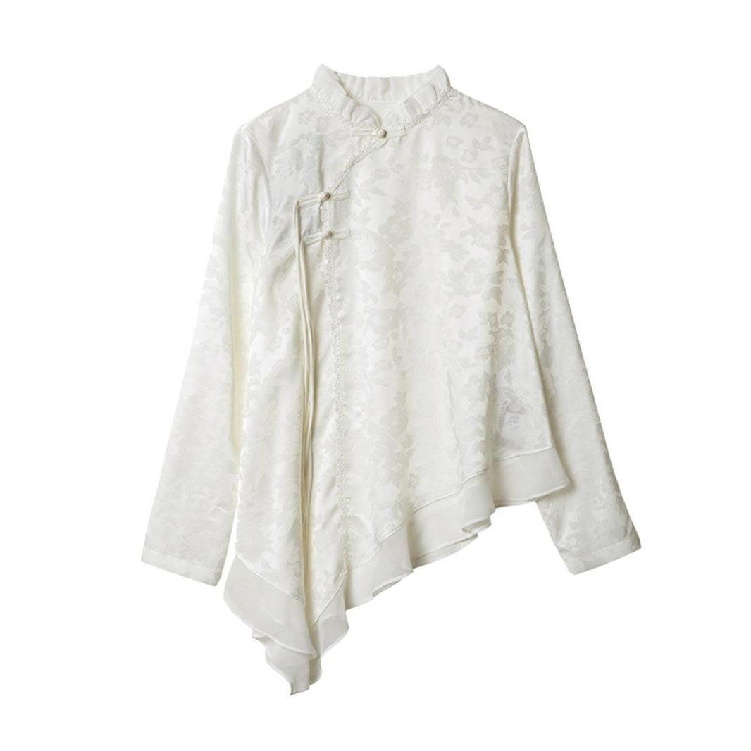 

Spring Autumn Fashion Stand Collar Long Sleeve Pullovers Women s Clothing Aesthetic Loose Female Clothes Printed Women Blous 4XL