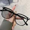 Color Changing Sunglasses Photochromic Blue Light Blocking Round Frame Eyewear for Women Myopia Computer Glasses