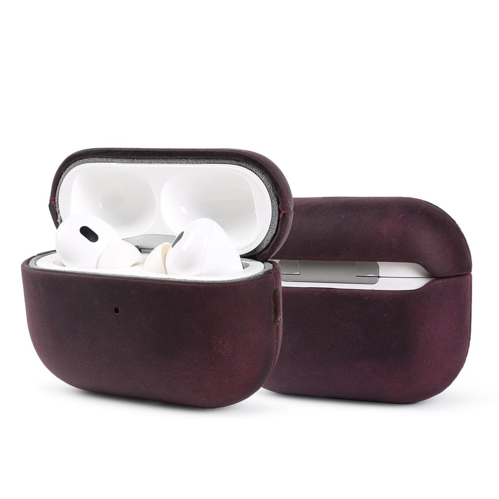 Crazy Horse Genuine Leather Case For Airpods Pro 2 Cases Airpods 4 3 Handmade Wireless Bluetooth Earphone Box Protective shell