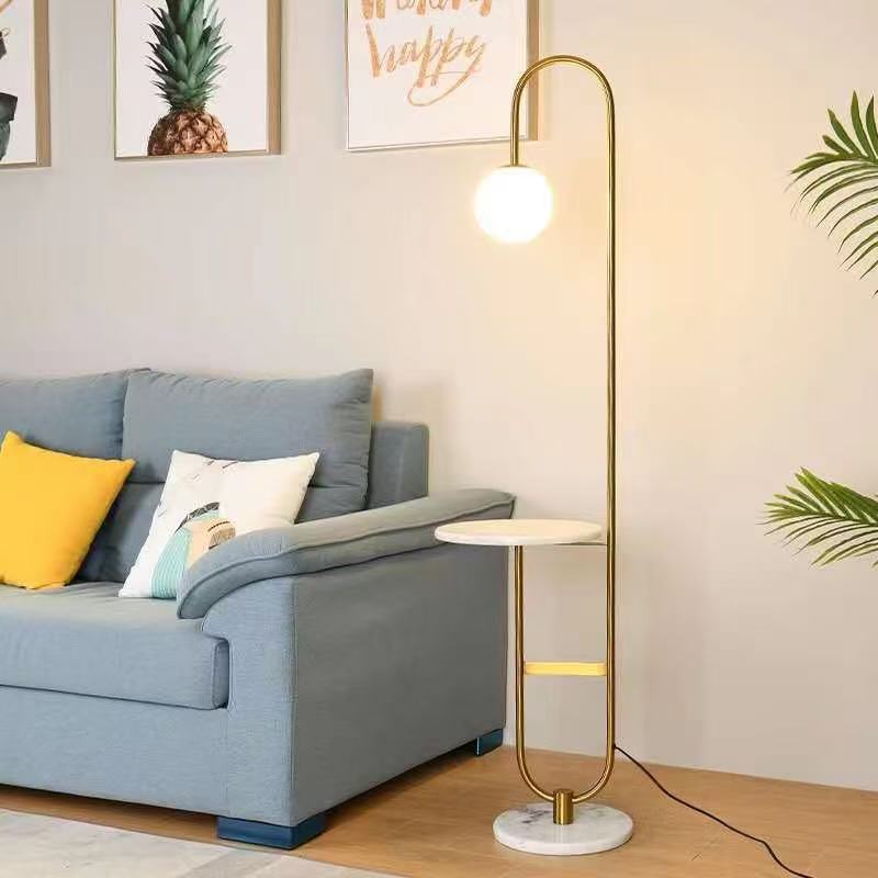 Modern Floor Lamp Nordic Standing Lamp with Round Table Art Deco Floor Lamps for Living Room LED Sofa Floor Lights for Tea Table