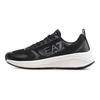 Emporio Armani EA7 Chaussures de Course à Lacets en Tissu Chaussures de Sport Casual Durables Basse Tige Baskets Unisexes Noir X8X125XK303N763