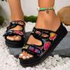 Nuevas Pantuflas de Mujer Tallas Grandes 2026 Una Tira Hebilla Color Sólido Sandalias de Deslizamiento Casuales