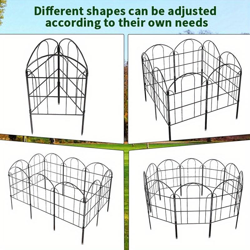 10pcs Anti-Climbing Metal Lawn Fence Outdoor Garden Green Belt Isolation Railing Animal Barrier Border Fencing Panels