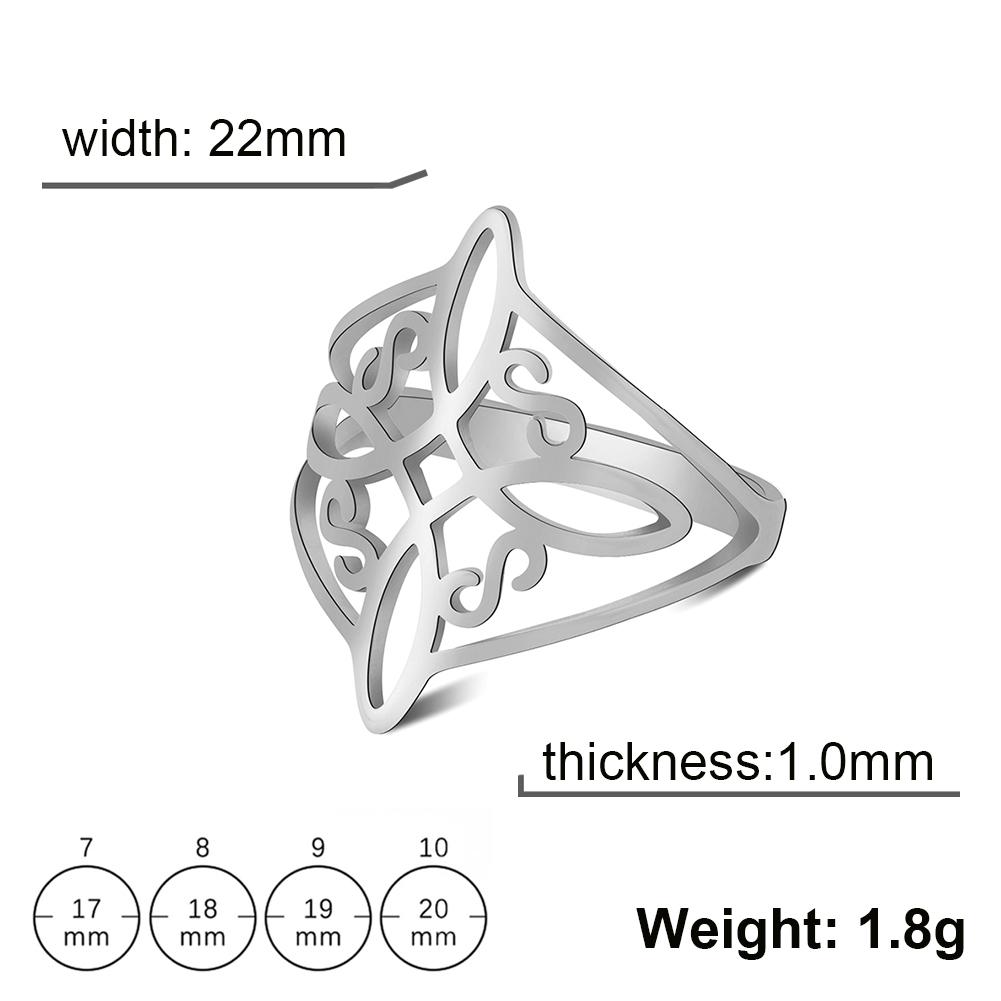 

Teamer Witch Knot Stainless Steel Ring Women Wiccan Cross Celticss Knot Finger Rings Witchcraft Good Luck Amulet Birthday Gifts 10