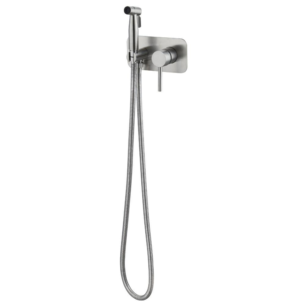 Bidet Faucet 304 Stainless Steel Modern Concealed Hot Cold Women Washer Toilet Spray Gun Pressurized Flushing Nozzle (as the picture,Stainless Steel)