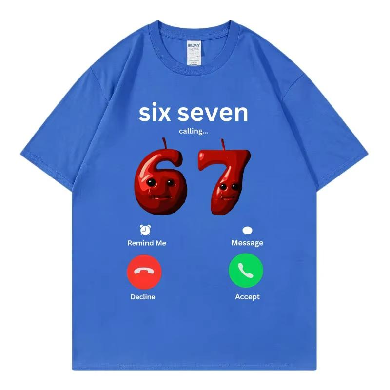 67 Calling Fun Tshirt  Fruit Expression  Mens and Womens Style  HighQuality Fashion LargeSized Summer Tshirt S