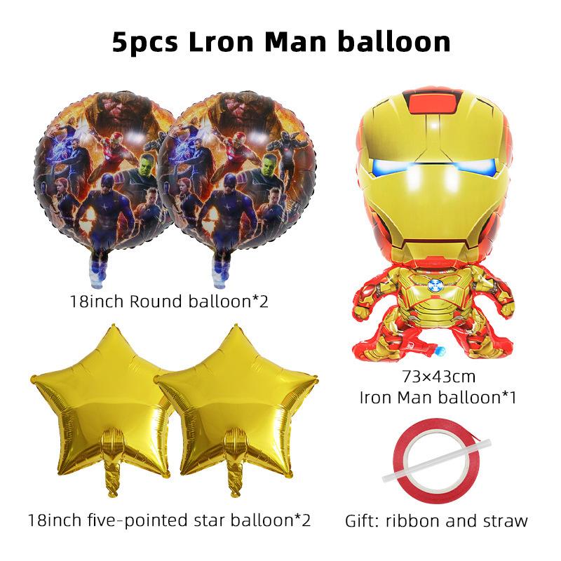 Marvel Avengers Series Game Iron Man Spider-Man Aluminum Film Balloon Suit Party Decoration