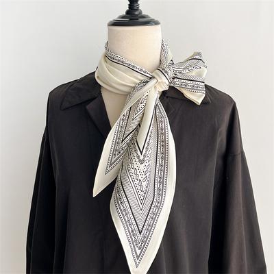 Mode Été Écharpe Triangle Fine pour Femmes Style Bohème Cachemire Designer Long Ruban Sergé Soie Écharpes Foulard de Luxe