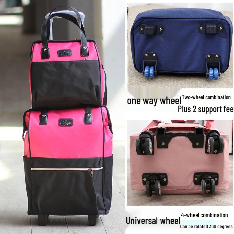 Lightweight Universal Wheeled Backpack: Large Capacity, Double Shoulder, Handheld, Travel-Friendly Luggage Bag