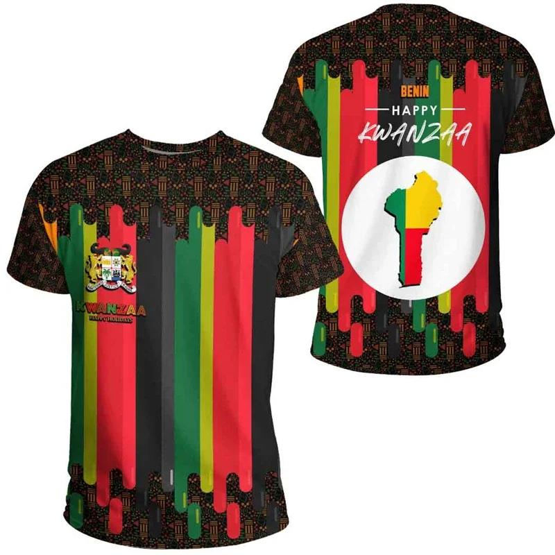 The Republic of Benin Flag Football Jersey African Benin National Day Graphics T-shirts 3D Printed Fashion Short Sleeve T Shirt