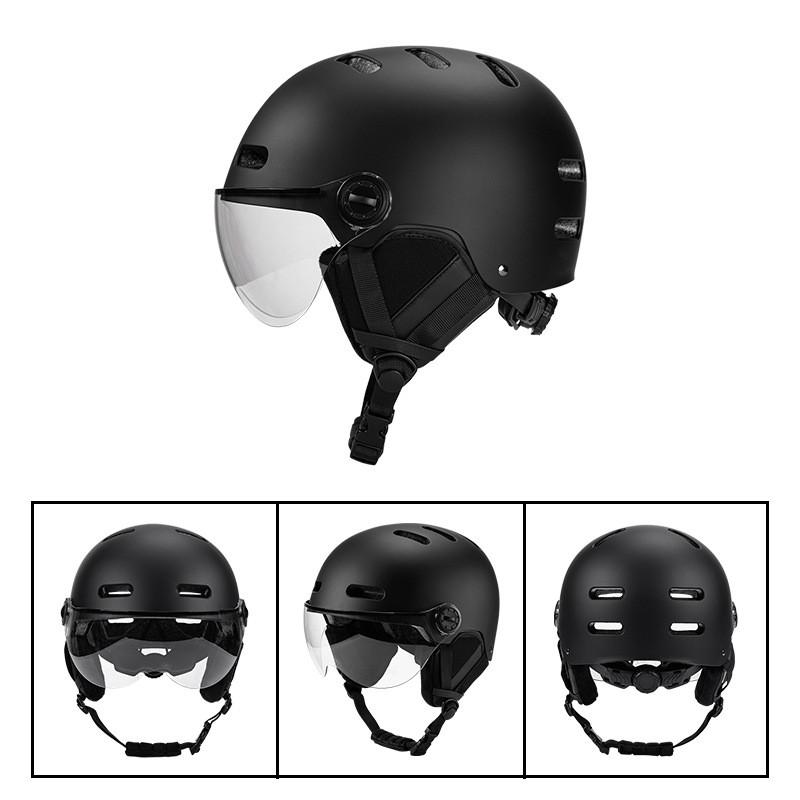 Unisex Cycling Helmet With Integrated Visor Bike Electric Scooter Riding EPS ABS Safety Half