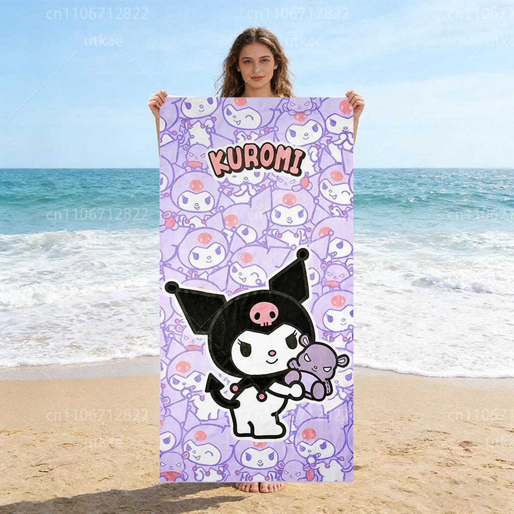 

Cute Kuromi Bath Towel, Lightweight Quick Dry Microfiber for Bathroom Beach Outdoor W40*H60(CM)