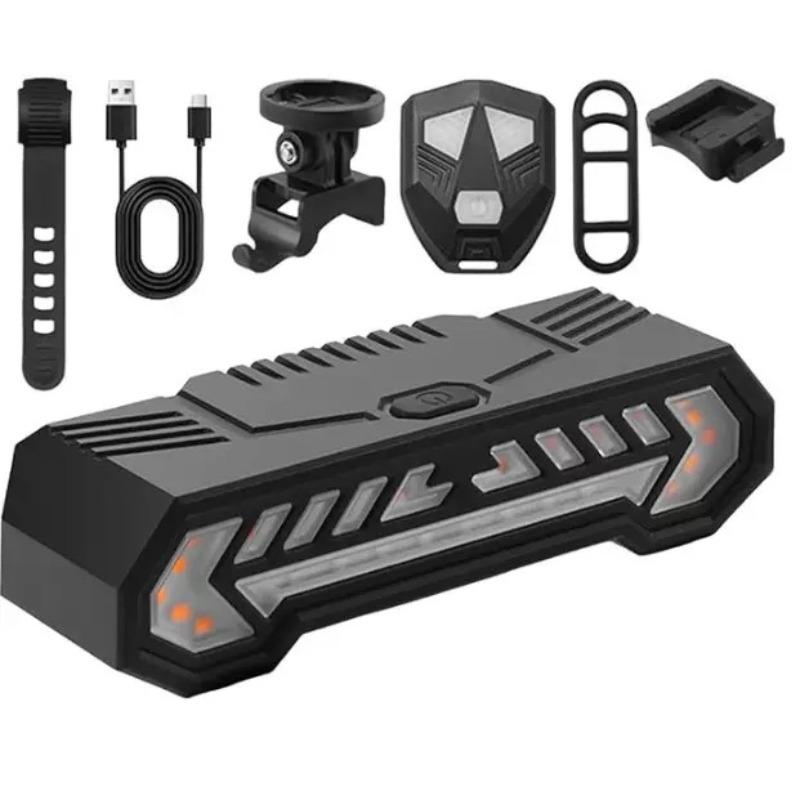 Bike Turn Signal Light with Remote, 120dB Horn & Ground Projection, Wireless LED Safety Warning Light for Bicycle