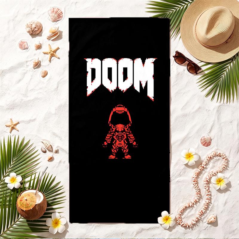 Doom Soft Beach Towel Stylish Beach Pool Towel for Summer Seaside Vacation Travel