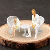 5 Pieces Hand Painted Chair Figure Model, Diorama Models, Simulated Tiny People with Miniature