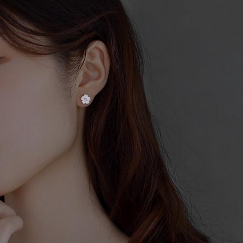 Korean Romantic Cherry Blossoms Flower Tassel Earring For Women Sweet Pink Tulip Opal Pearl Zircon Earring Trend Wedding Jewelry