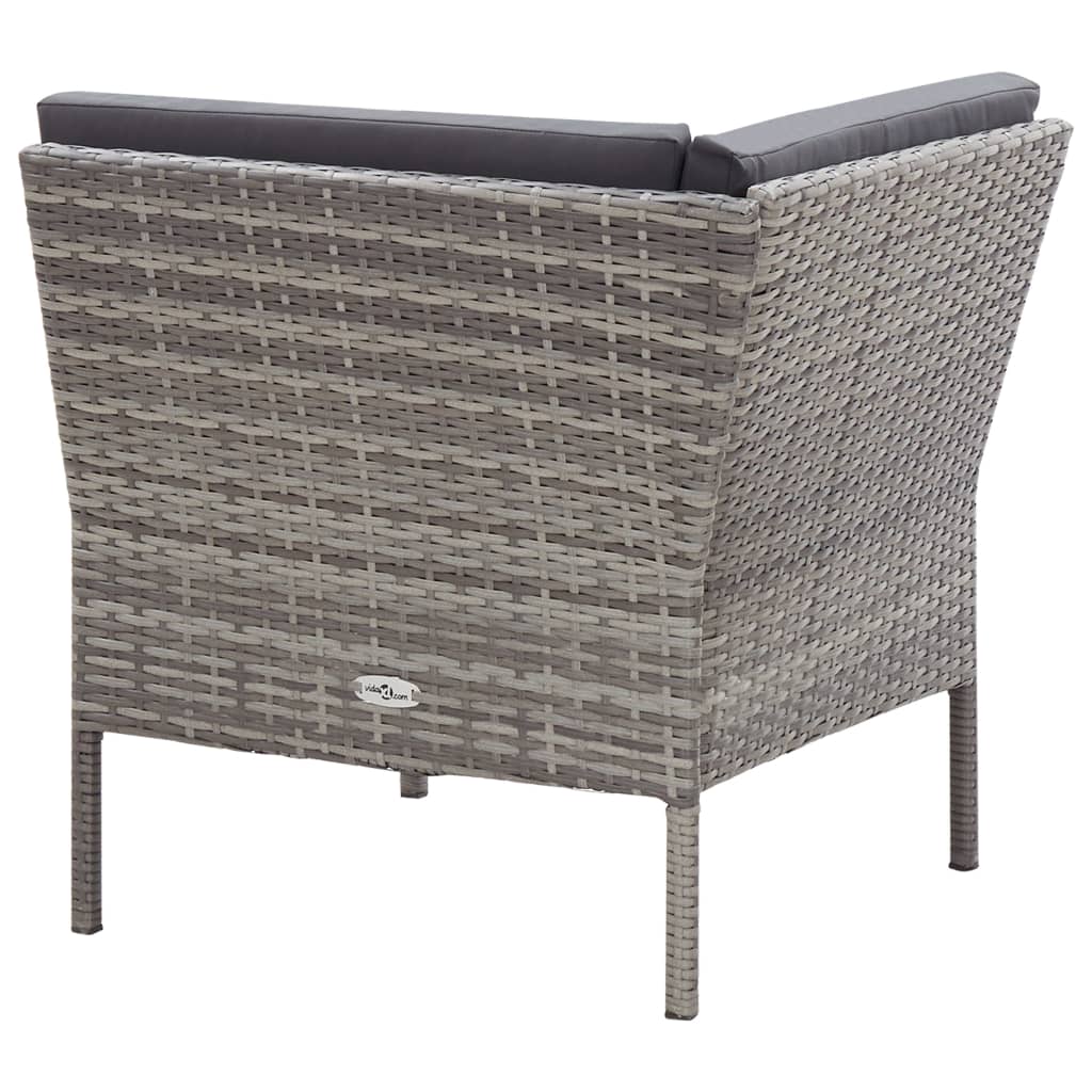 6 Piece Garden Sofa Set with Cushions Poly Rattan Grey
