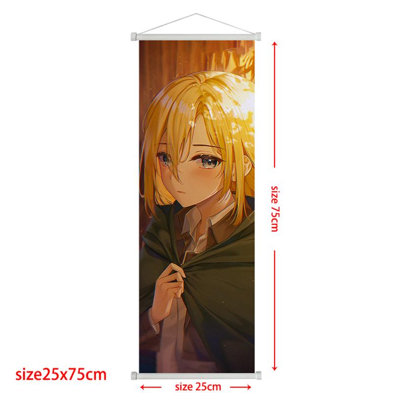 Anime Attack On Titan Levi Scroll Poster Eren Ackerman HD Art Sticky Wall Waterproof Home Living Room Bedroom Bar Aesthetic Decoration