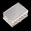Rhinestone Hollow Storage Box Silver Plated Trinkets Magnet Clasp Case Decor