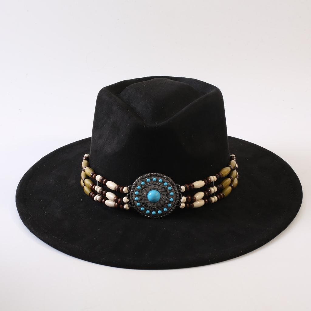 Beliebter europäischer und amerikanischer Stil Wildleder-Zylinderhut mit breiter Krempe, klassischer Mode-Western-Cowboyhut für Herren und Damen