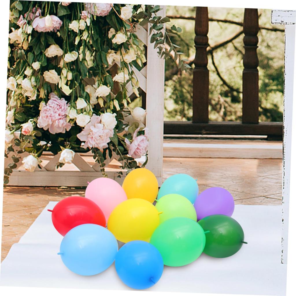 Lurrose 100-delade 10-tums latexballonger, färgglada, kopplingsbara, för festdekorationer, födelsedagar, bröllop och evenemang (Slumpmässiga färger)