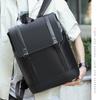 PVC Leather Bag with Cover for Men  Large Laptop Backpacks  Male Teenager Backpack  Boys  Business Bags