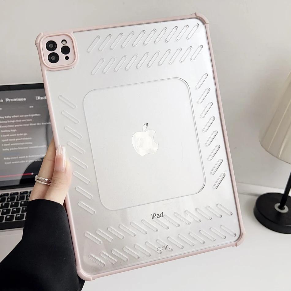Holle Warmteafvoerende Tablethoes Voor iPad Pro Air 4 5 6 7 8 9 10e 11e Generatie Mini Cases 10.9 11 12.9 13 Inch Cover MINI 6th 7th 8.3inch roze