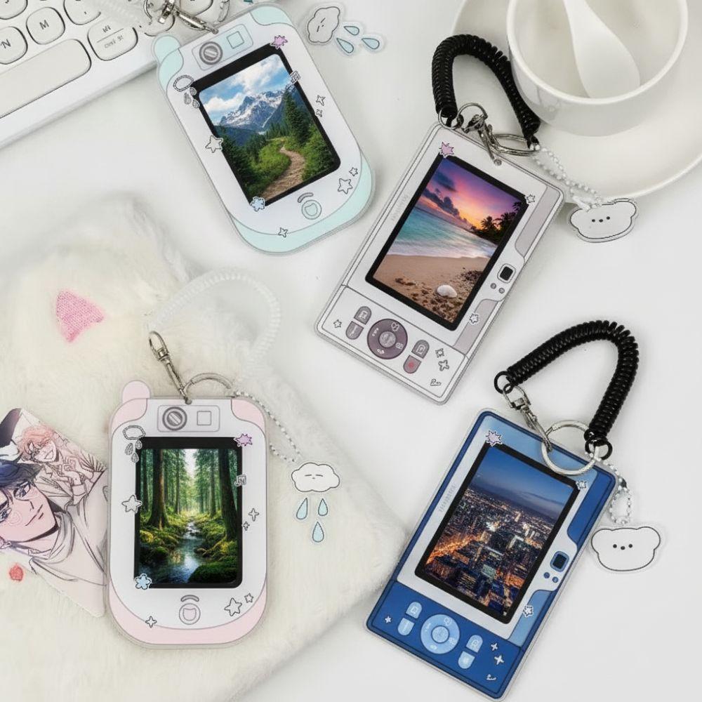 Keychain Pendant Acrylic Card Holder 3 Inch Kpop Photocard Holder  for Backpack Accessory
