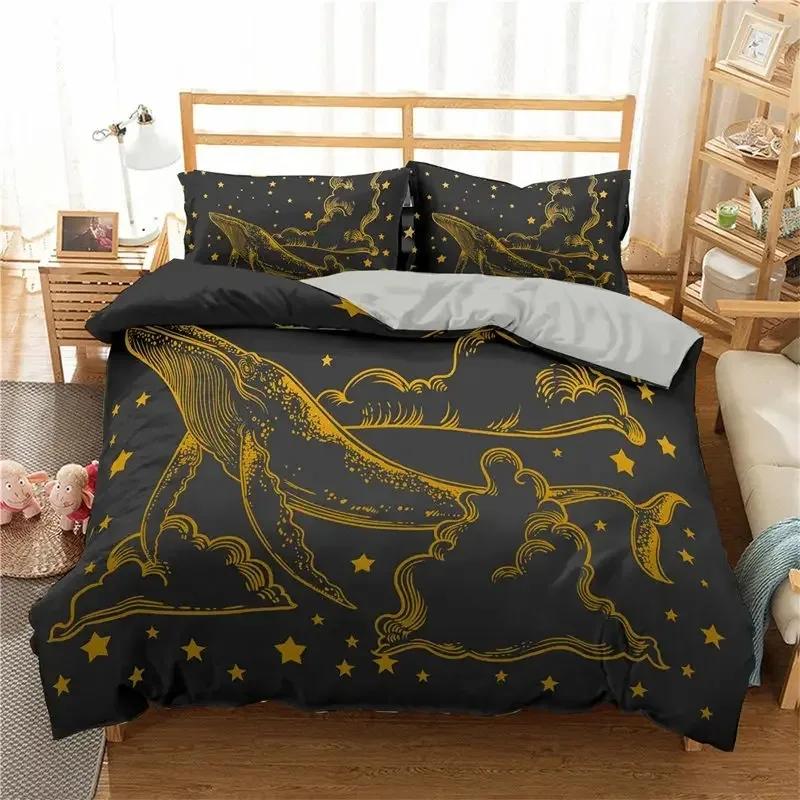 Comforter Ocean Dolphin Bedding Set For Kids Adult Boho Style Marine Themed Microfiber Sea Creatures Bedroom Decor
