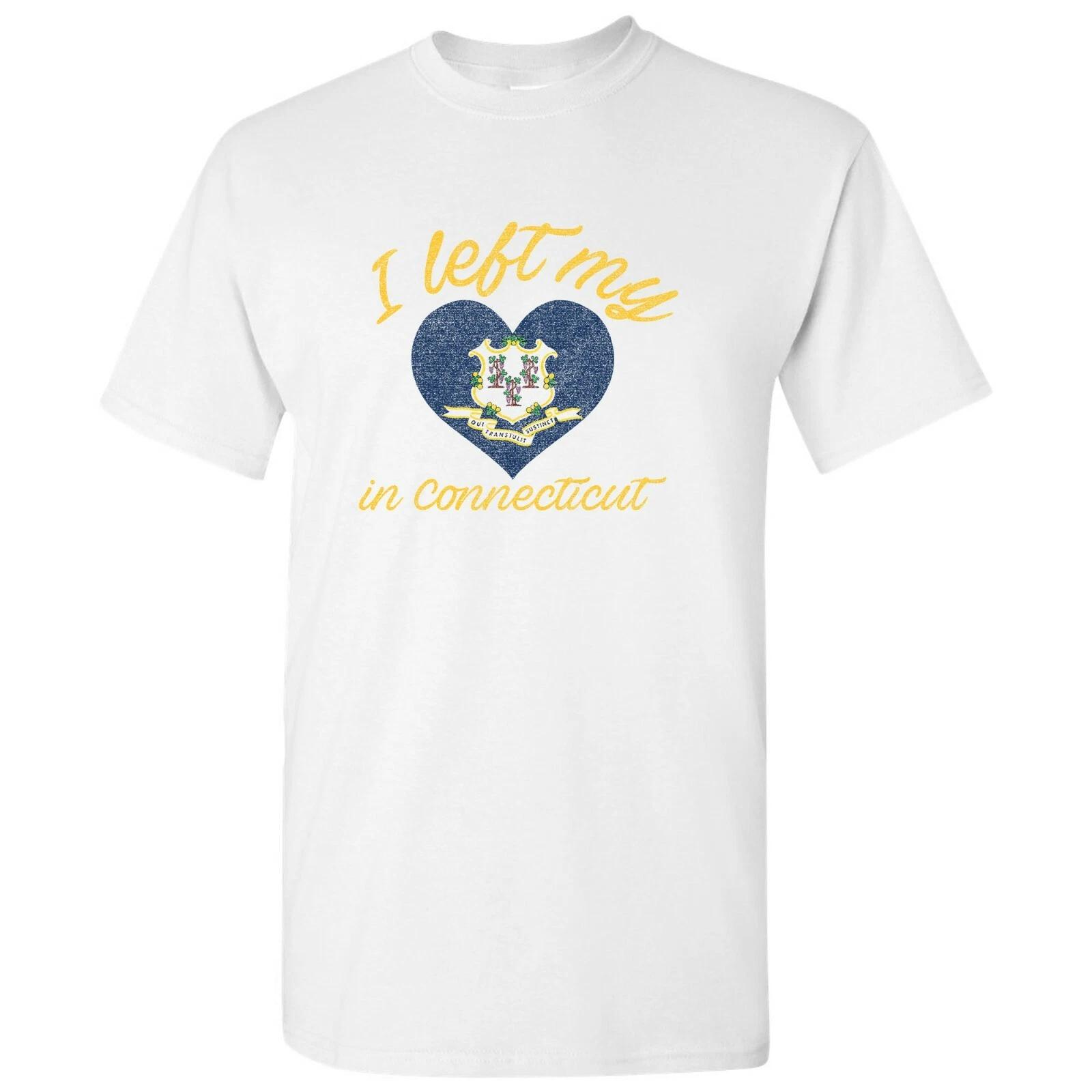 I Left My Heart In Connecticut - Hometown Pride T-Shirt - Sport Grey M