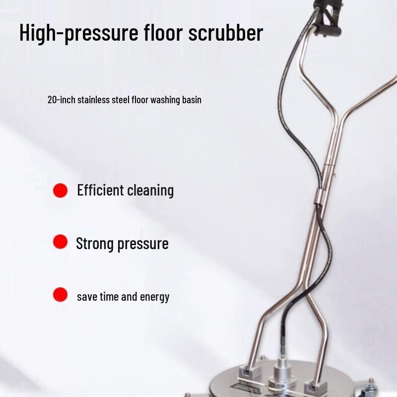 Stainless Steel Hand-Push Floor Scrubber CN plug (adapter included)