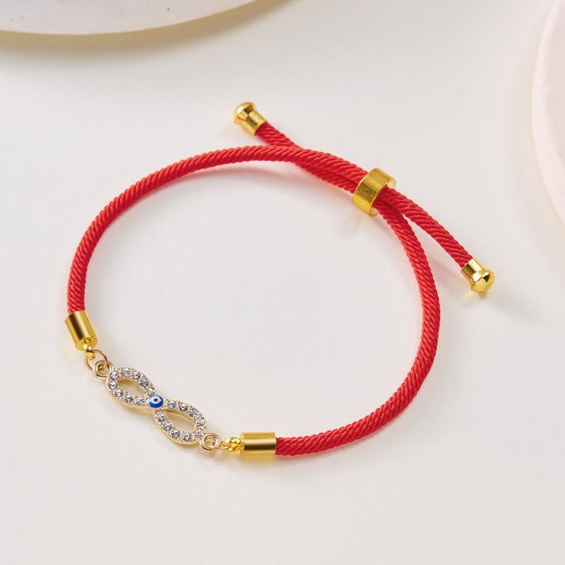 Devil's Eye Bracelet: Adjustable Drawstring with Alloy Pendant