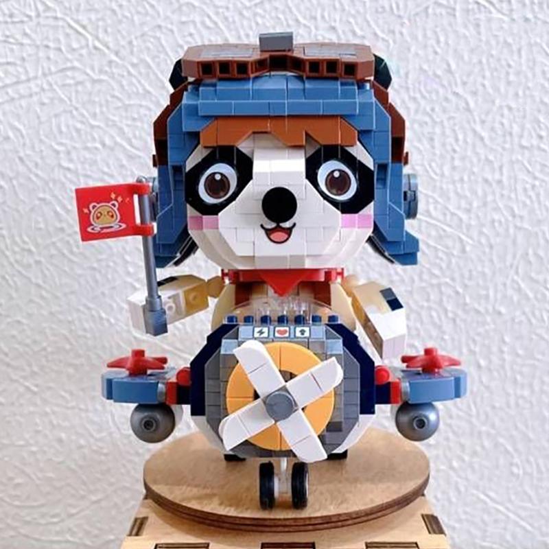 LOZ 8121 Animal World Air Force Pilot Soldier Panda Jet Plane Doll Mini Diamond Blocks Bricks Building Toy For Children No Box