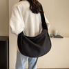 Large Capacity Canvas Dumpling Bag With Minimalist Urban Style